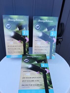 3 boxes of Tommy Bahama LED Solar Spot Light - Black (2-Pack)